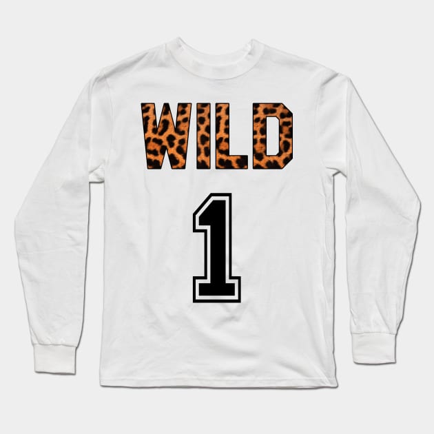 Wild Number 1 Leopard Print Long Sleeve T-Shirt by HighBrowDesigns